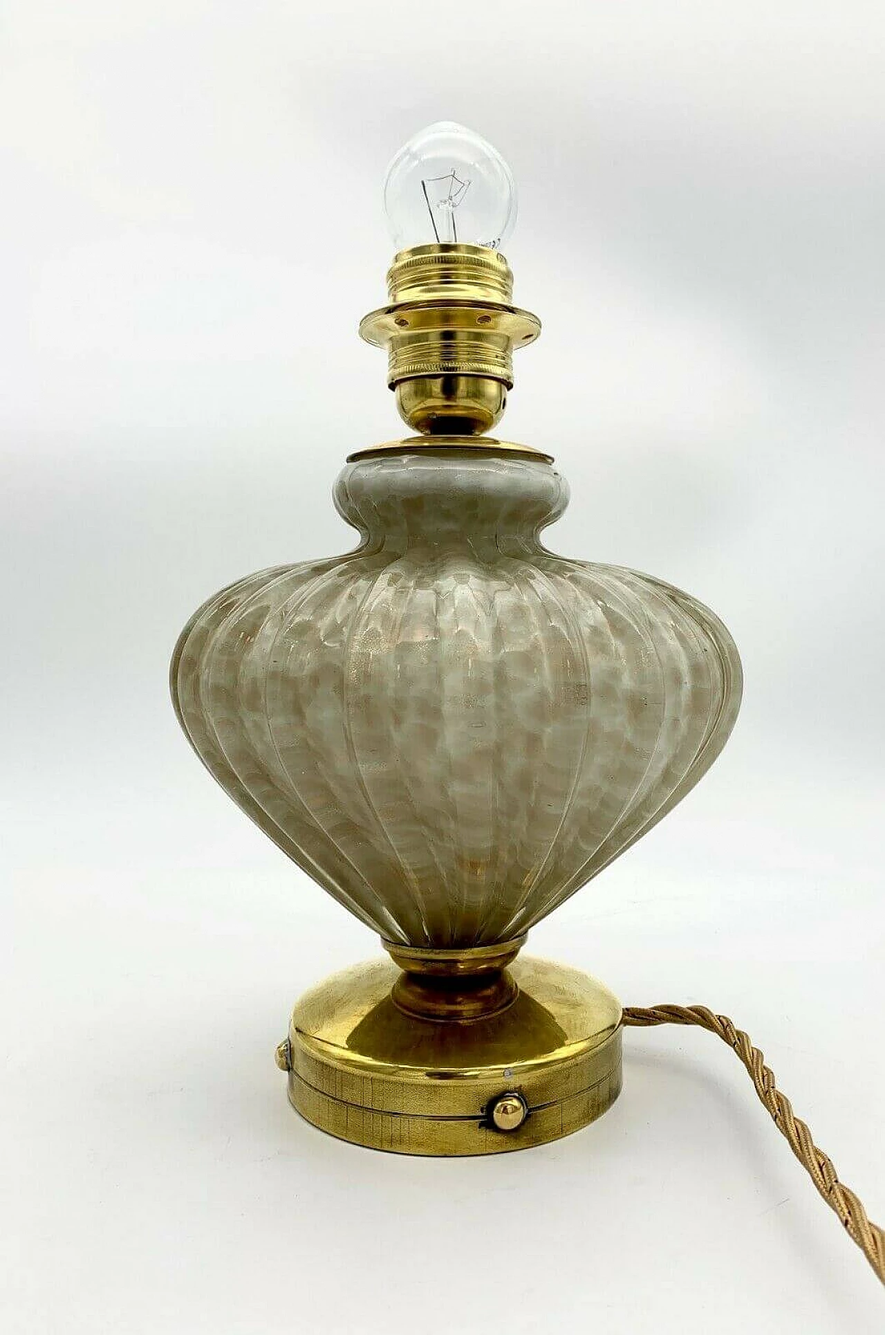 Coppia di abat-jour in vetro di murano, anni '50 3