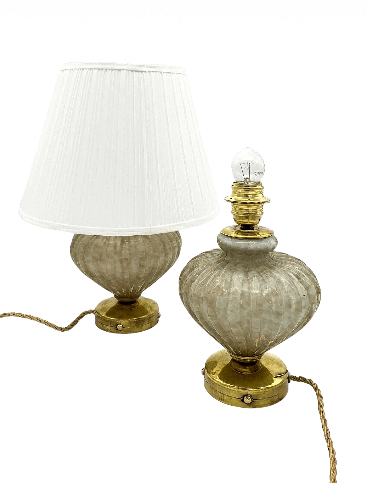 Coppia di abat-jour in vetro di murano, anni '50 5