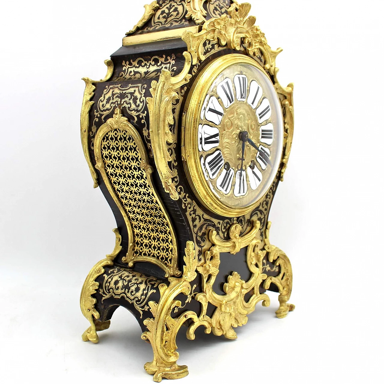 Boulle inlaid Cartel pendulum clock, Louis XV, 19th 3