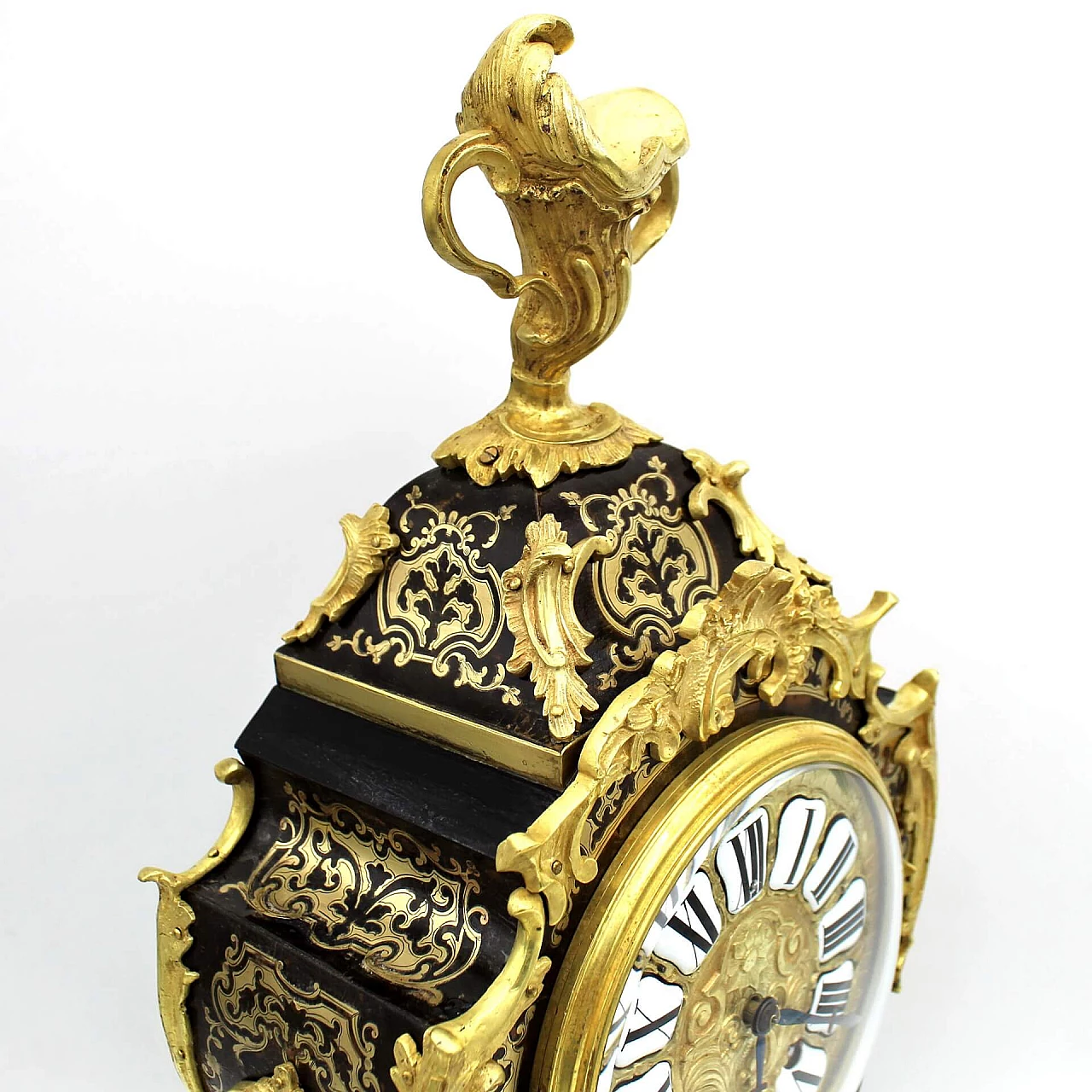 Boulle inlaid Cartel pendulum clock, Louis XV, 19th 4