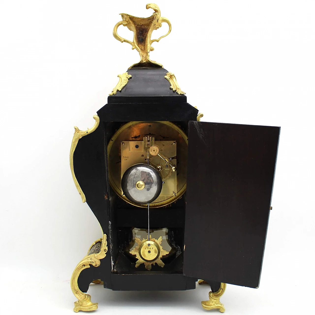 Boulle inlaid Cartel pendulum clock, Louis XV, 19th 5