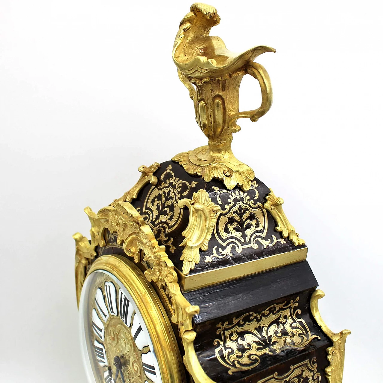 Boulle inlaid Cartel pendulum clock, Louis XV, 19th 6
