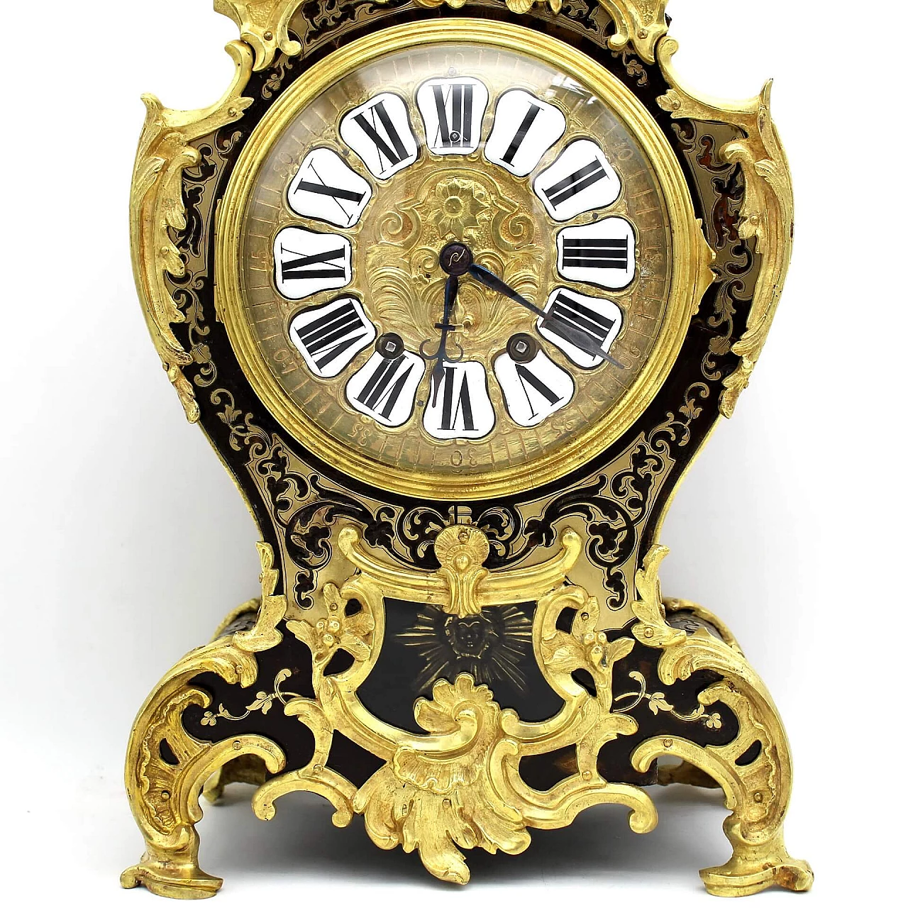 Boulle inlaid Cartel pendulum clock, Louis XV, 19th 7