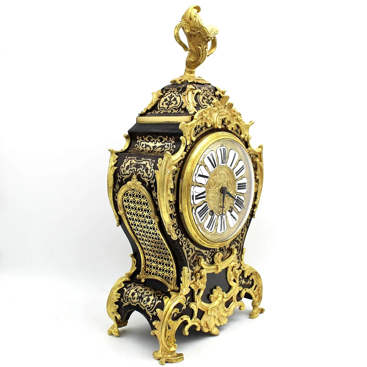 Boulle inlaid Cartel pendulum clock, Louis XV, 19th 8