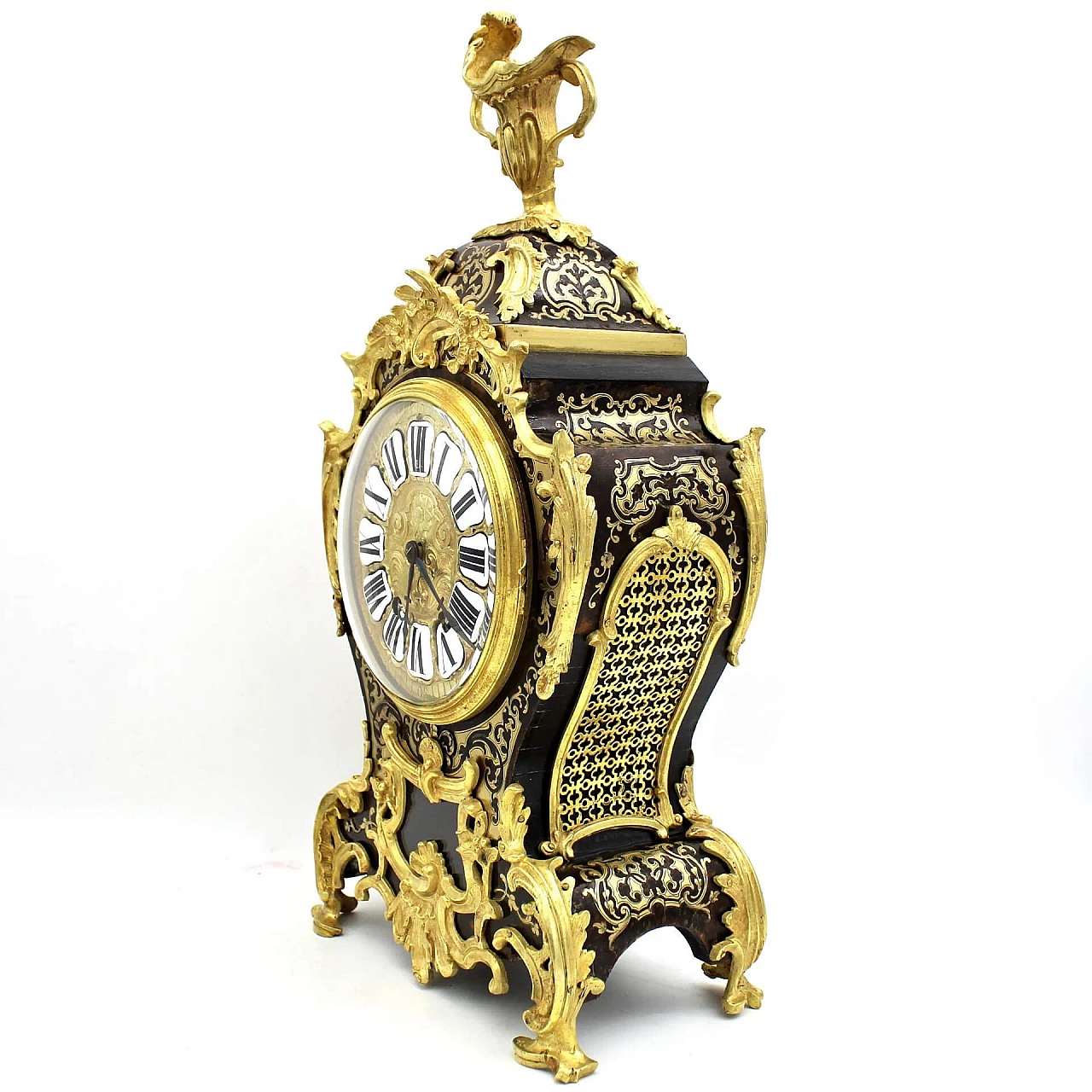 Boulle inlaid Cartel pendulum clock, Louis XV, 19th 9