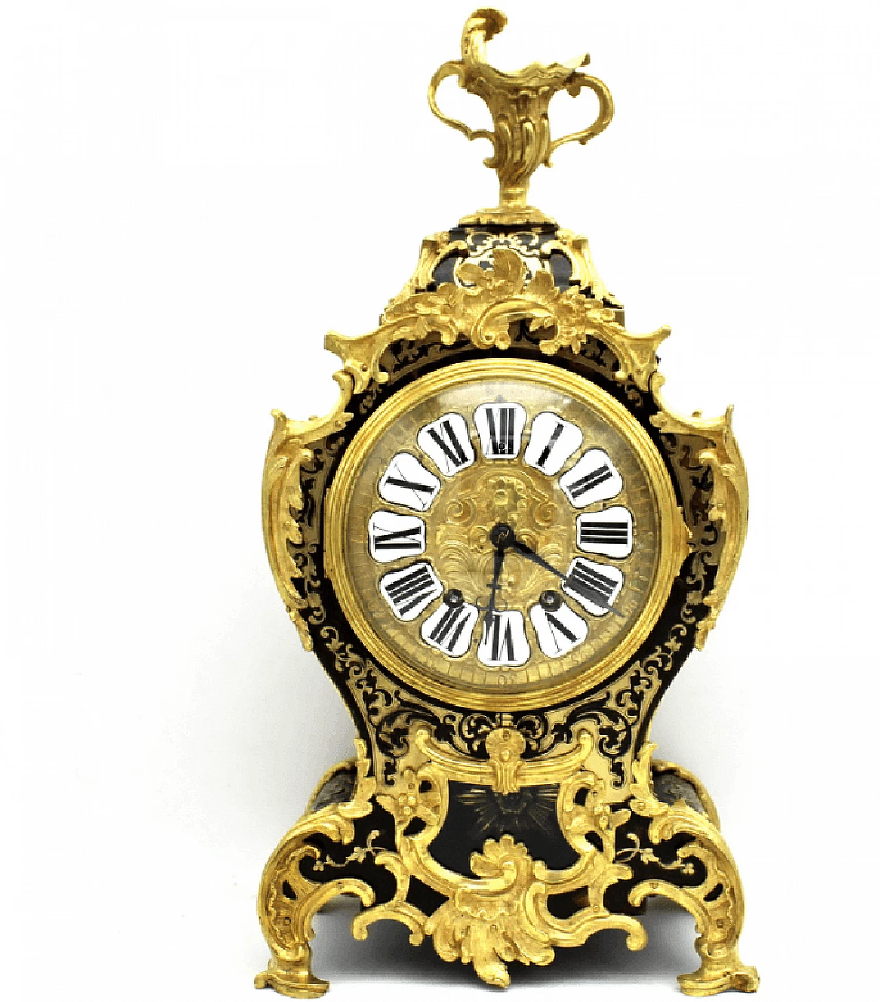 Boulle inlaid Cartel pendulum clock, Louis XV, 19th 10
