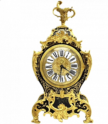Boulle inlaid Cartel pendulum clock, Louis XV, 19th