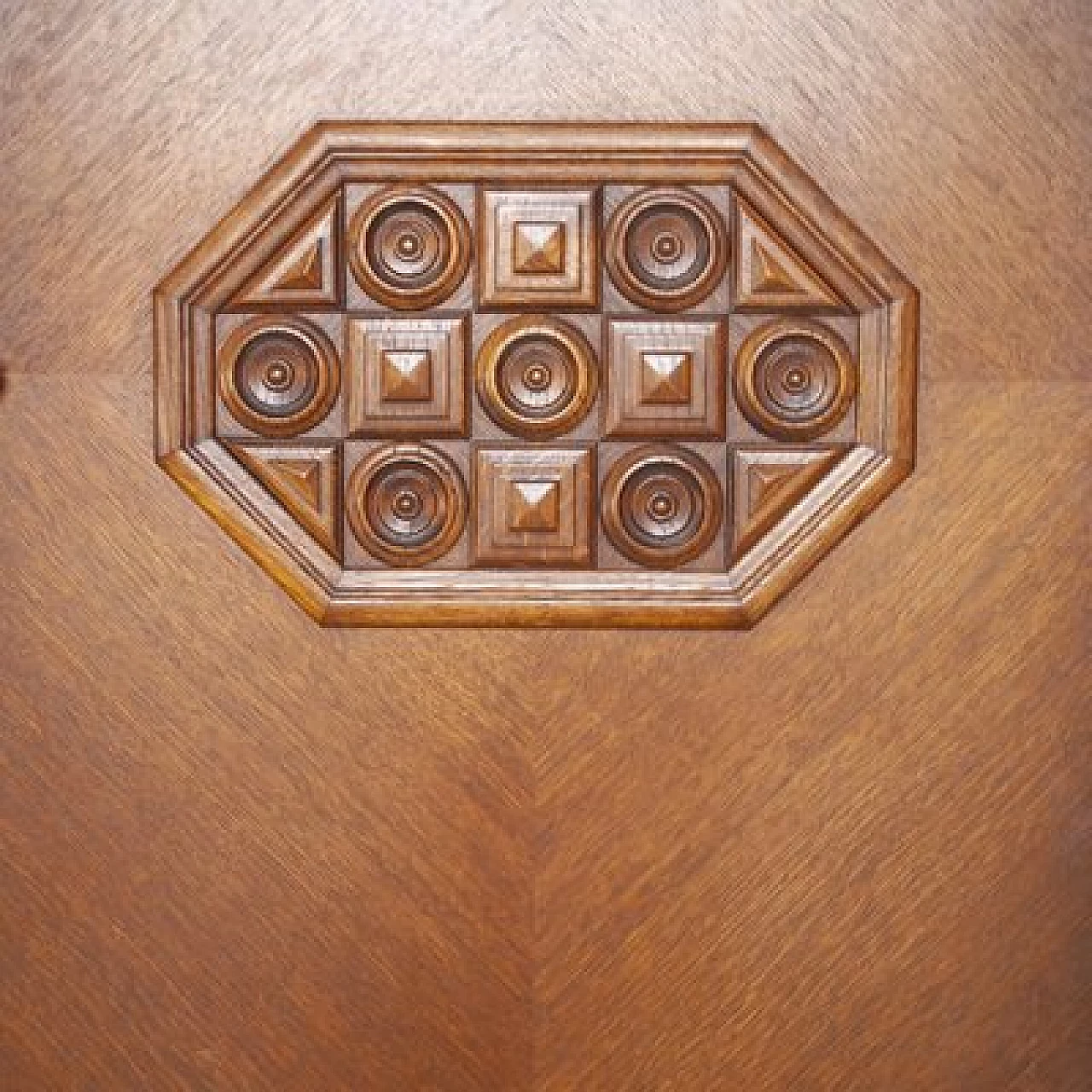 Art Deco three-door wardrobe, 1940s 9