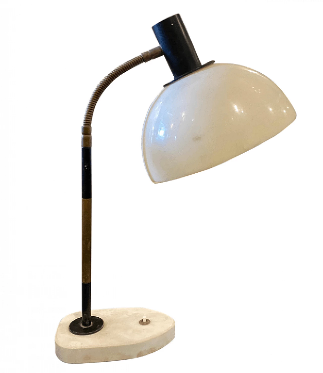 Marble and plexiglass table lamp, 1950s 1