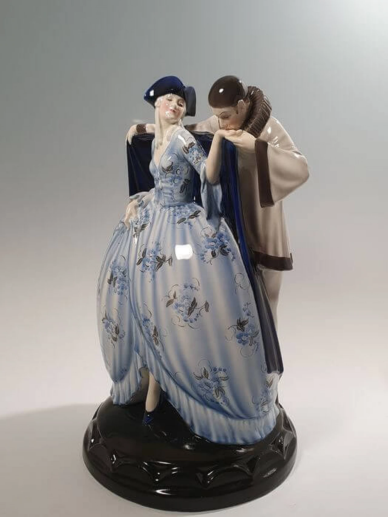 Sculpture of Harlequin and Columbine by Lorenzl in Goldscheider ceramics, 1920s 13