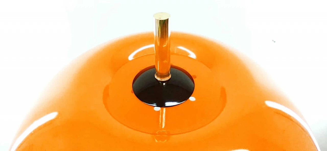 Lampada da terra con cupola arancione, anni '70 2