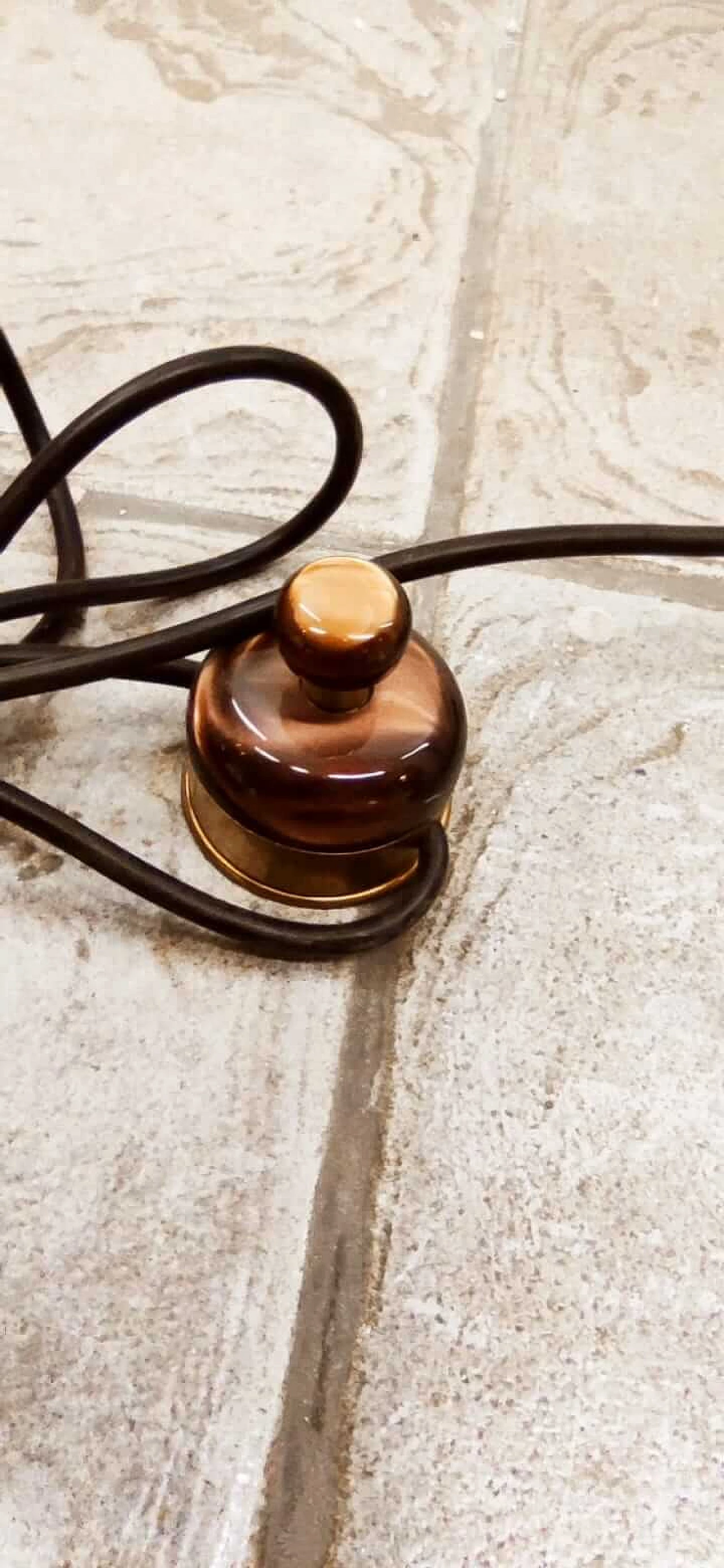 Lampada da terra con cupola arancione, anni '70 5