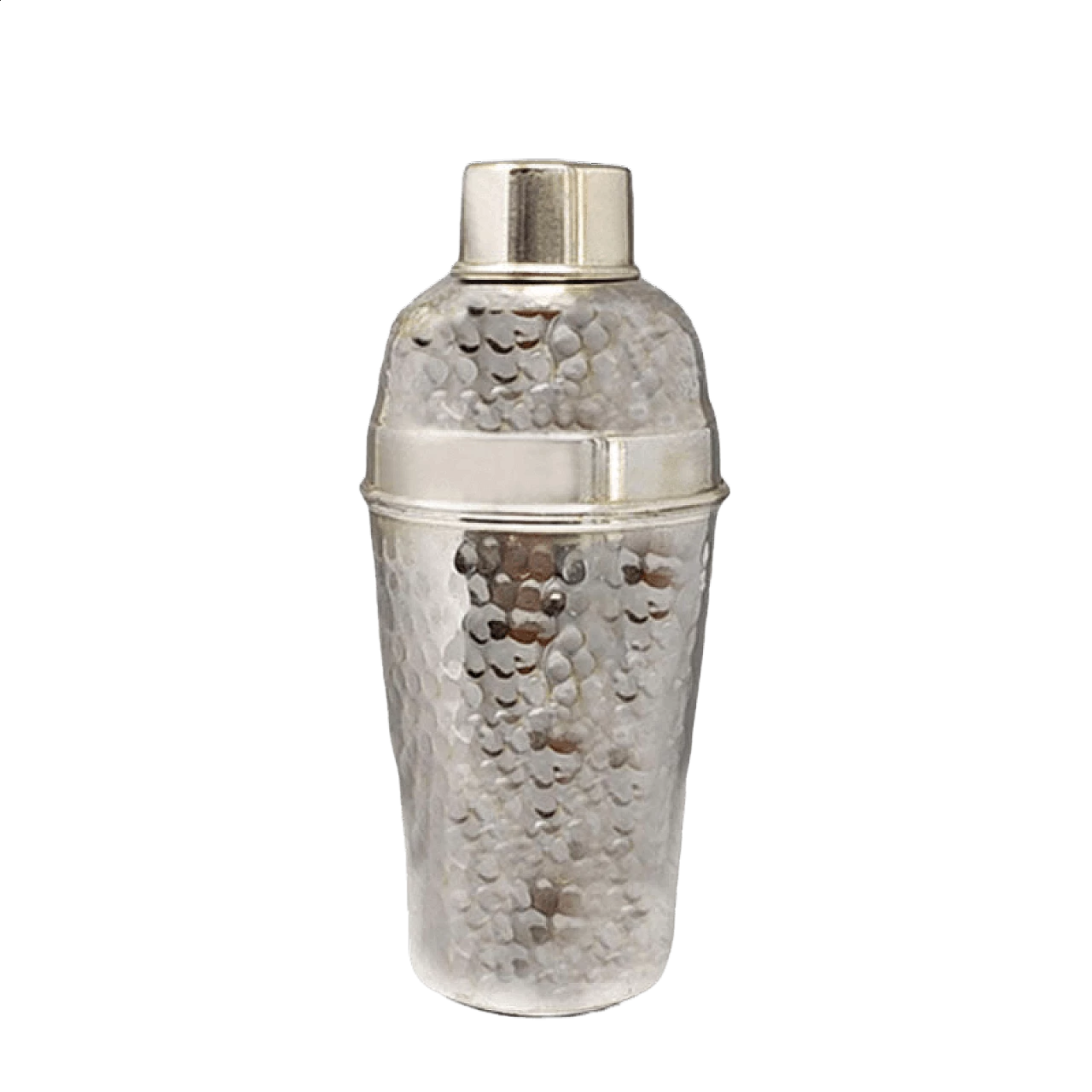 Cocktail shaker di Forzani  in acciaio martellato, anni '60 7