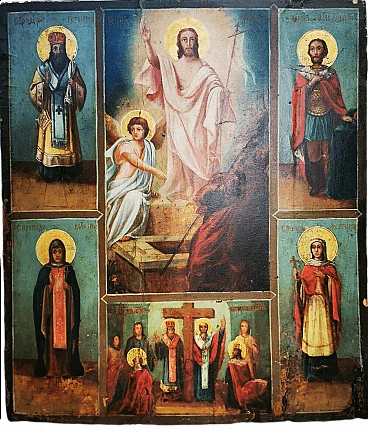 Resurrezione di Cristo con santi, Russia, '800