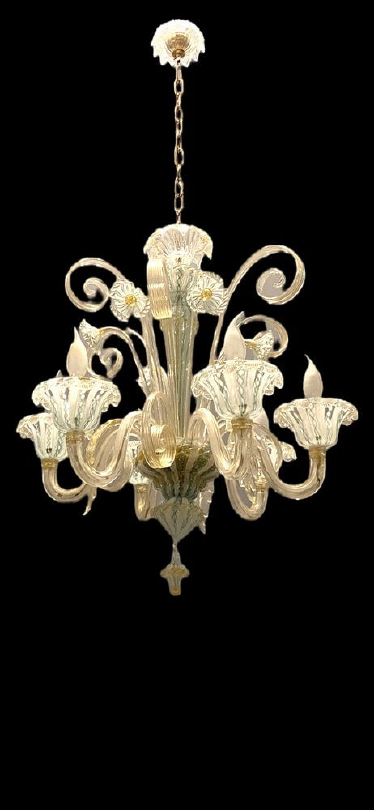 Murano glass reticello chandelier by Venini, 1960s 2