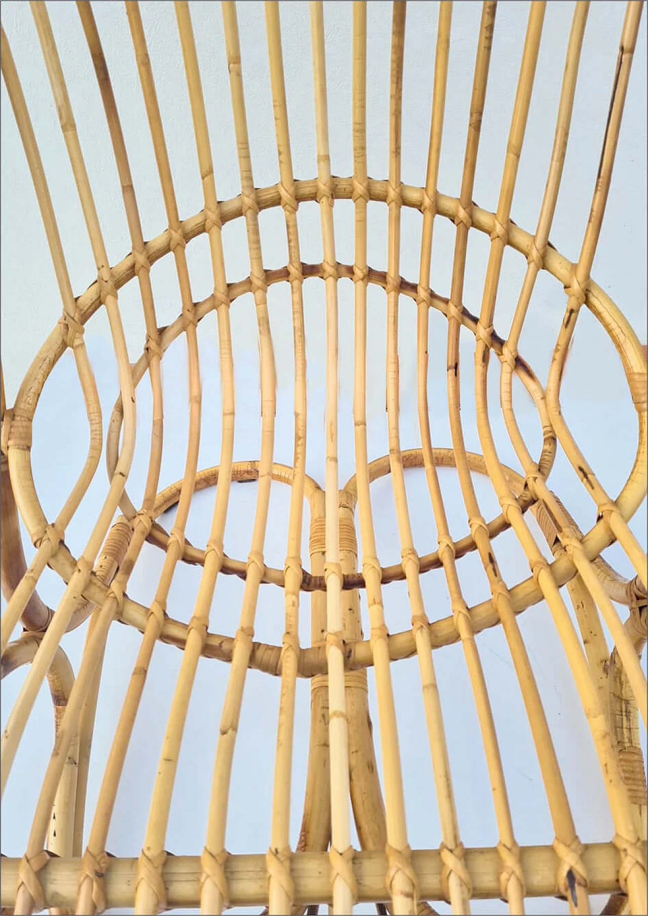 Coppia di poltrone in bambù di Tito Agnoli per Bonacina, anni '50 7