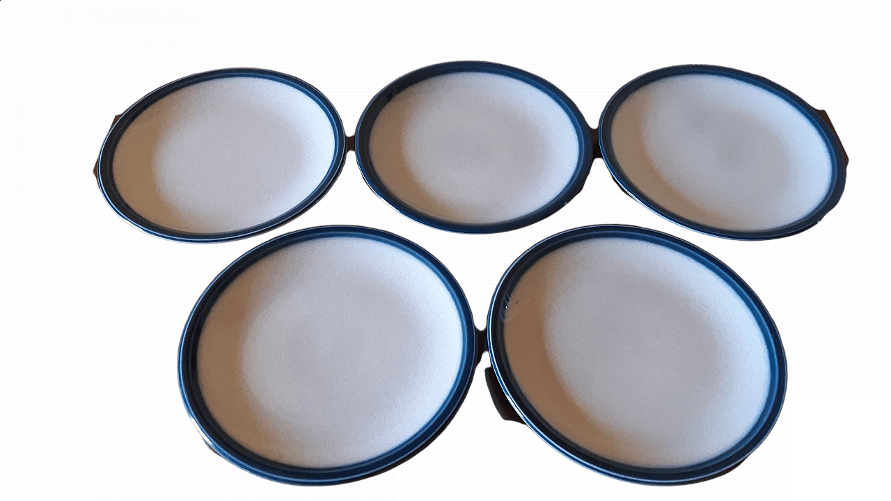 Piatto piano in ceramica Blue Pacific di Wedgwood, anni '60 7