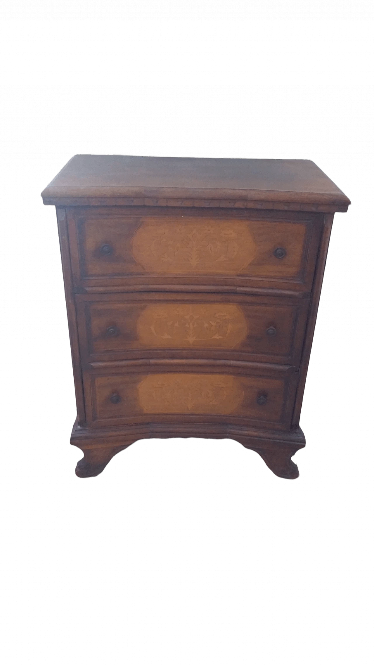 Cassettiera intarsiata a 3 cassetti, anni '60 4