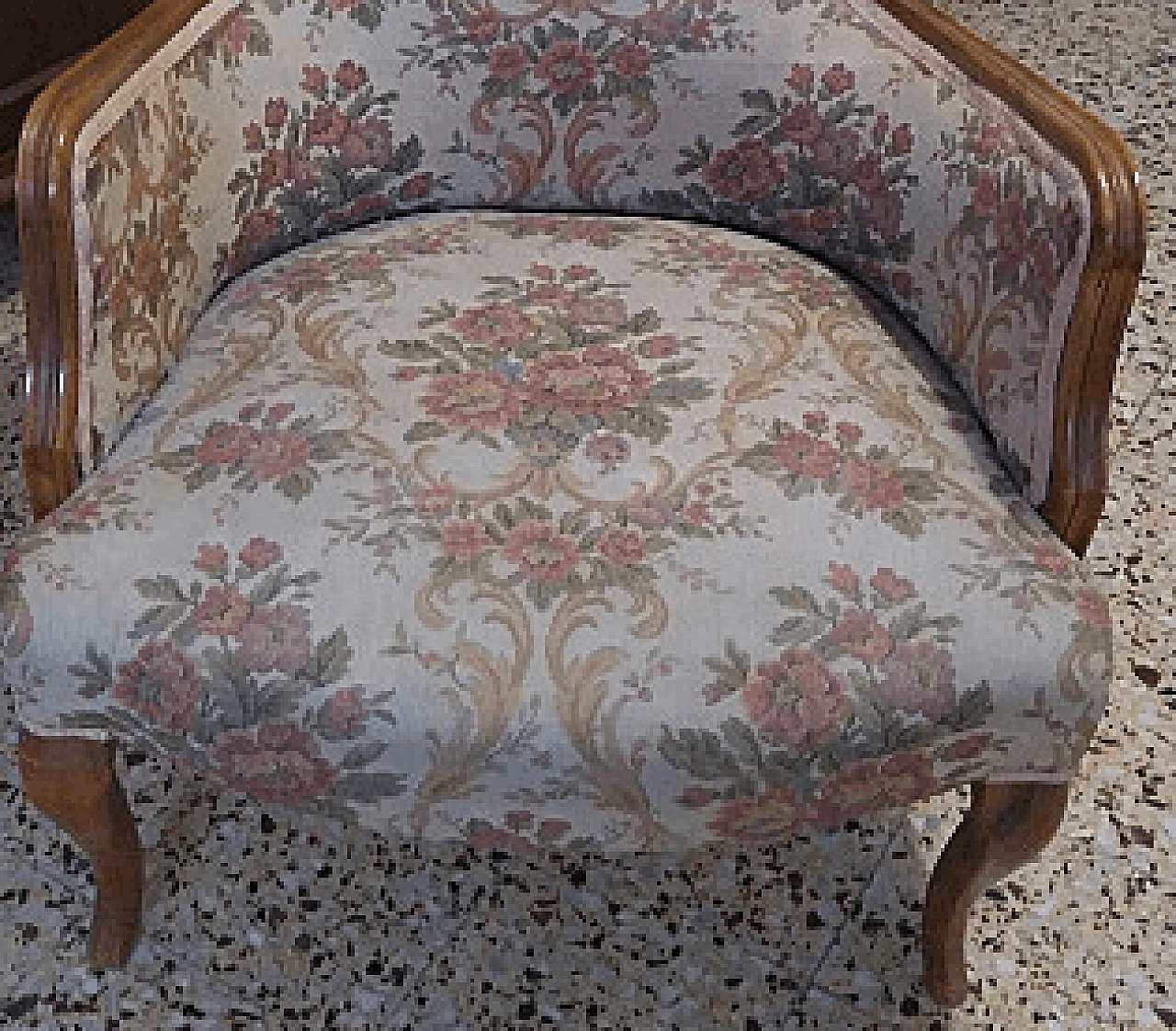 Poltrona con telaio in noce, anni '50 4