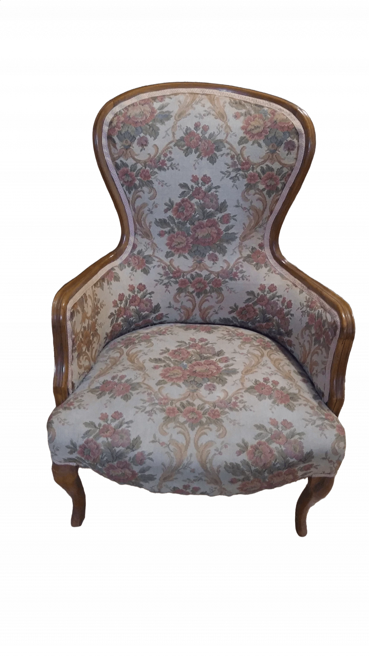 Poltrona con telaio in noce, anni '50 5