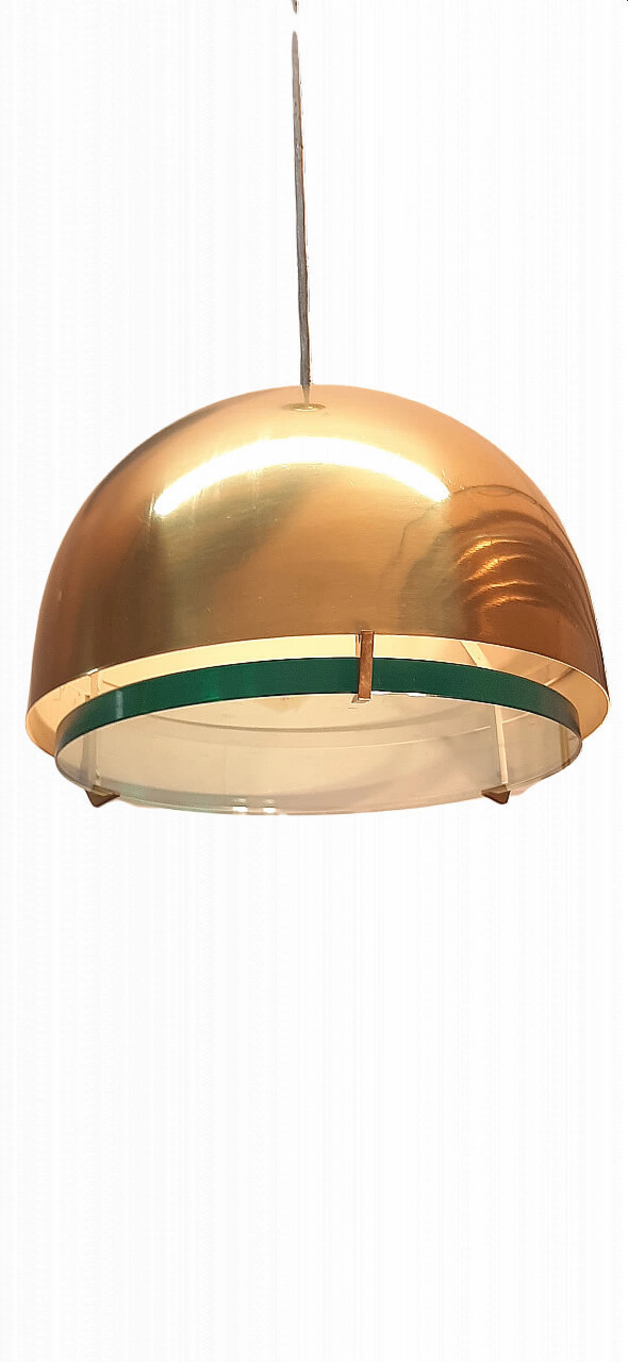 Chandelier model 2409 by Max Ingrand for Fontana Arte in brass, 1960s 10