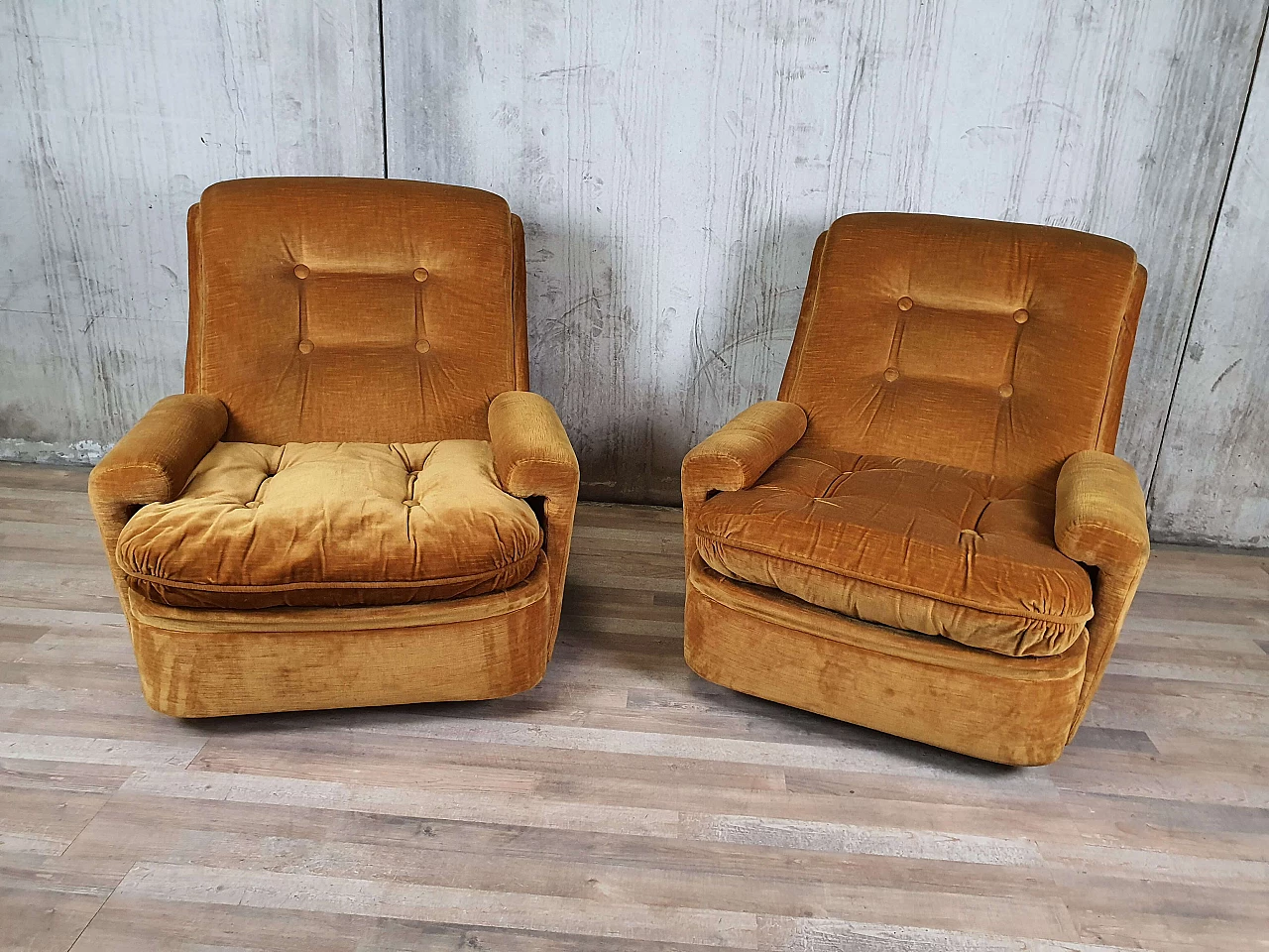 Pair of armchairs model P44 branded Astor, 1960s 1