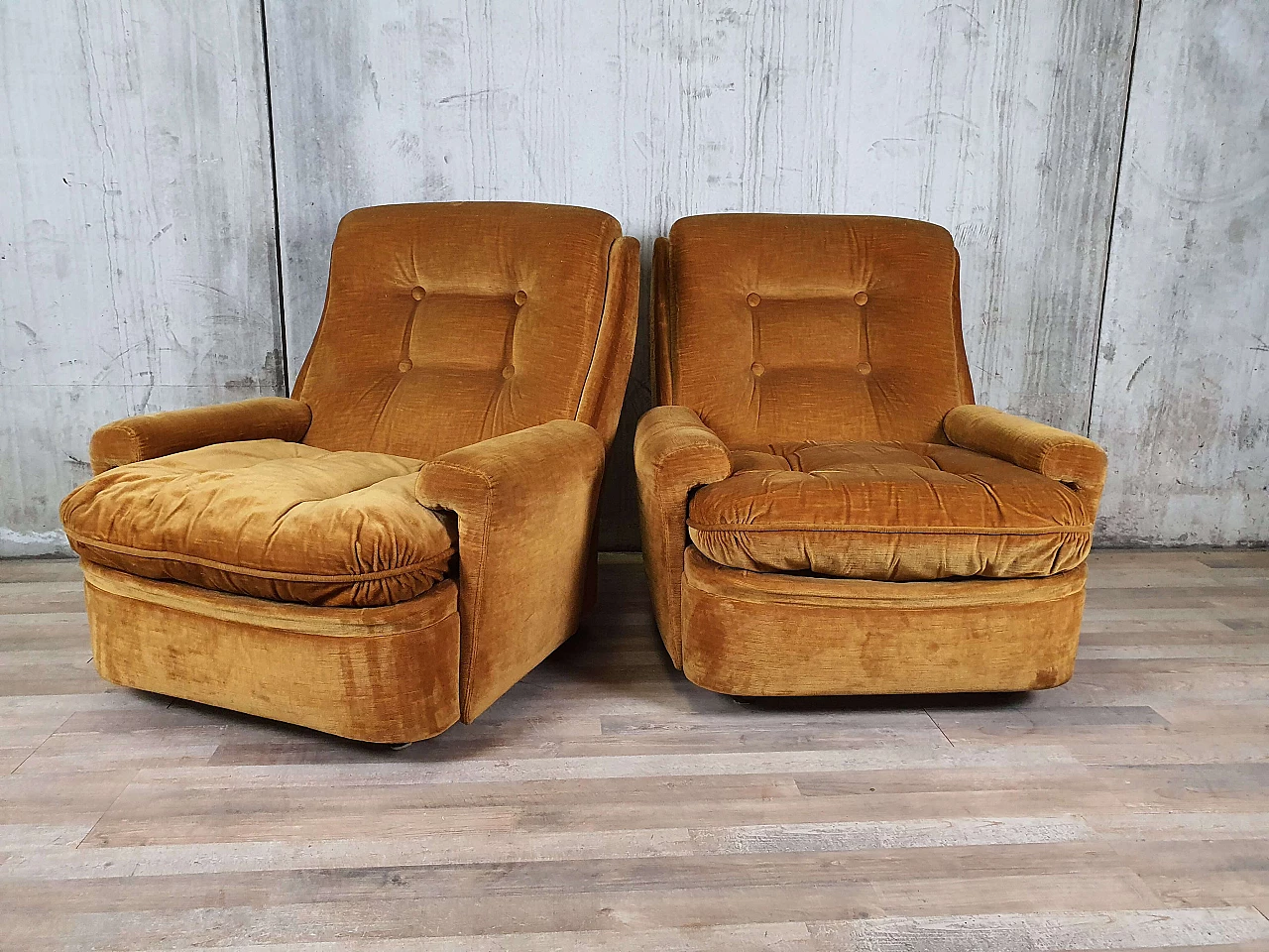 Pair of armchairs model P44 branded Astor, 1960s 7