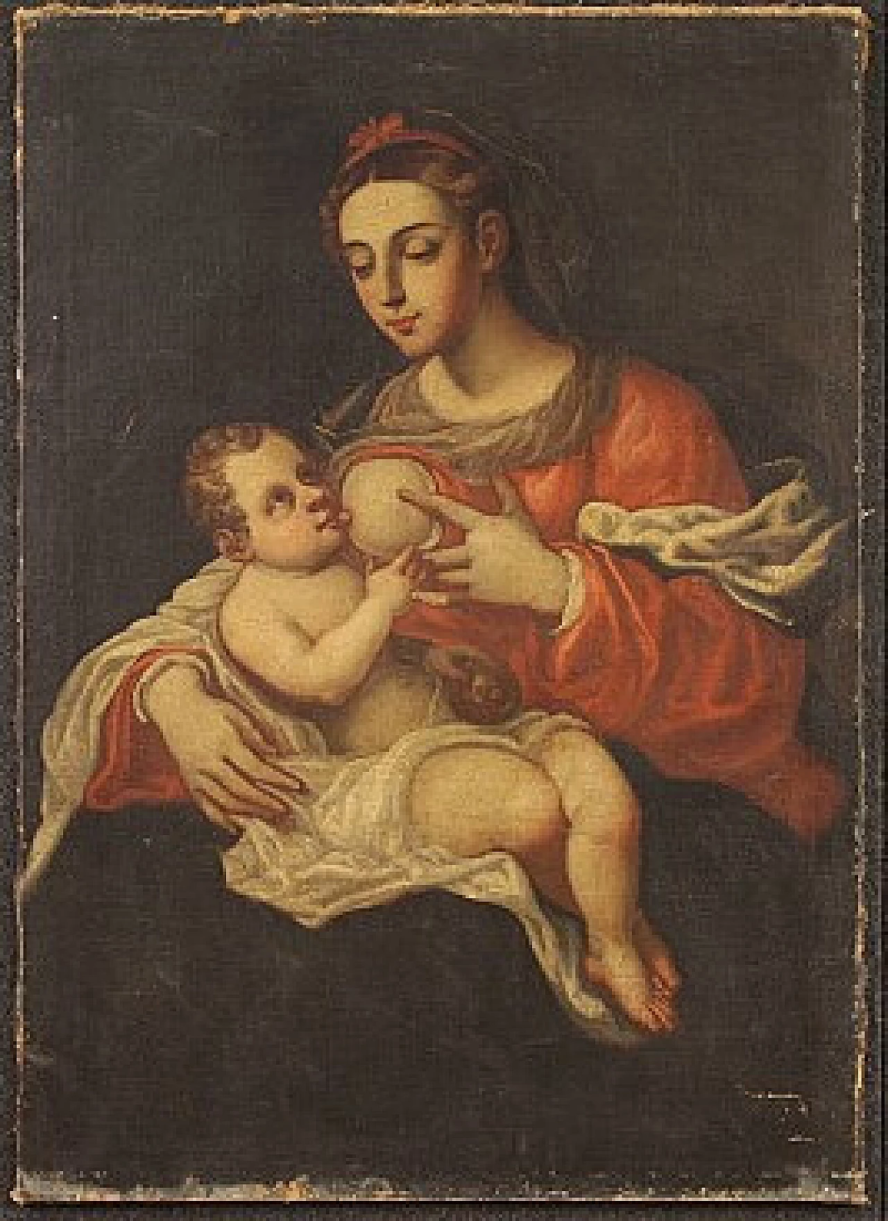 Olio su tela di Madonna del latte, '600 13