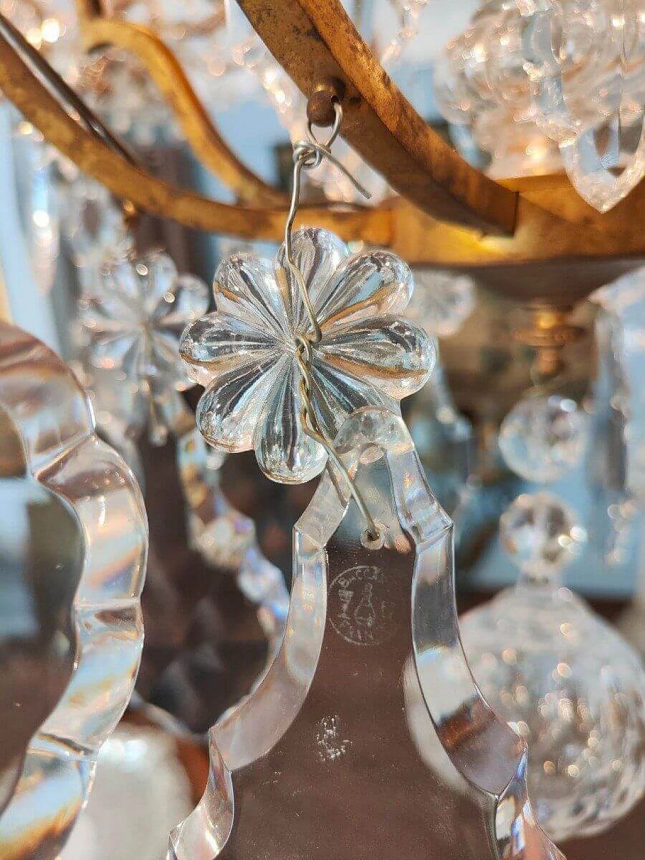 Baccarat bronze and crystal chandelier, early 20th century 2