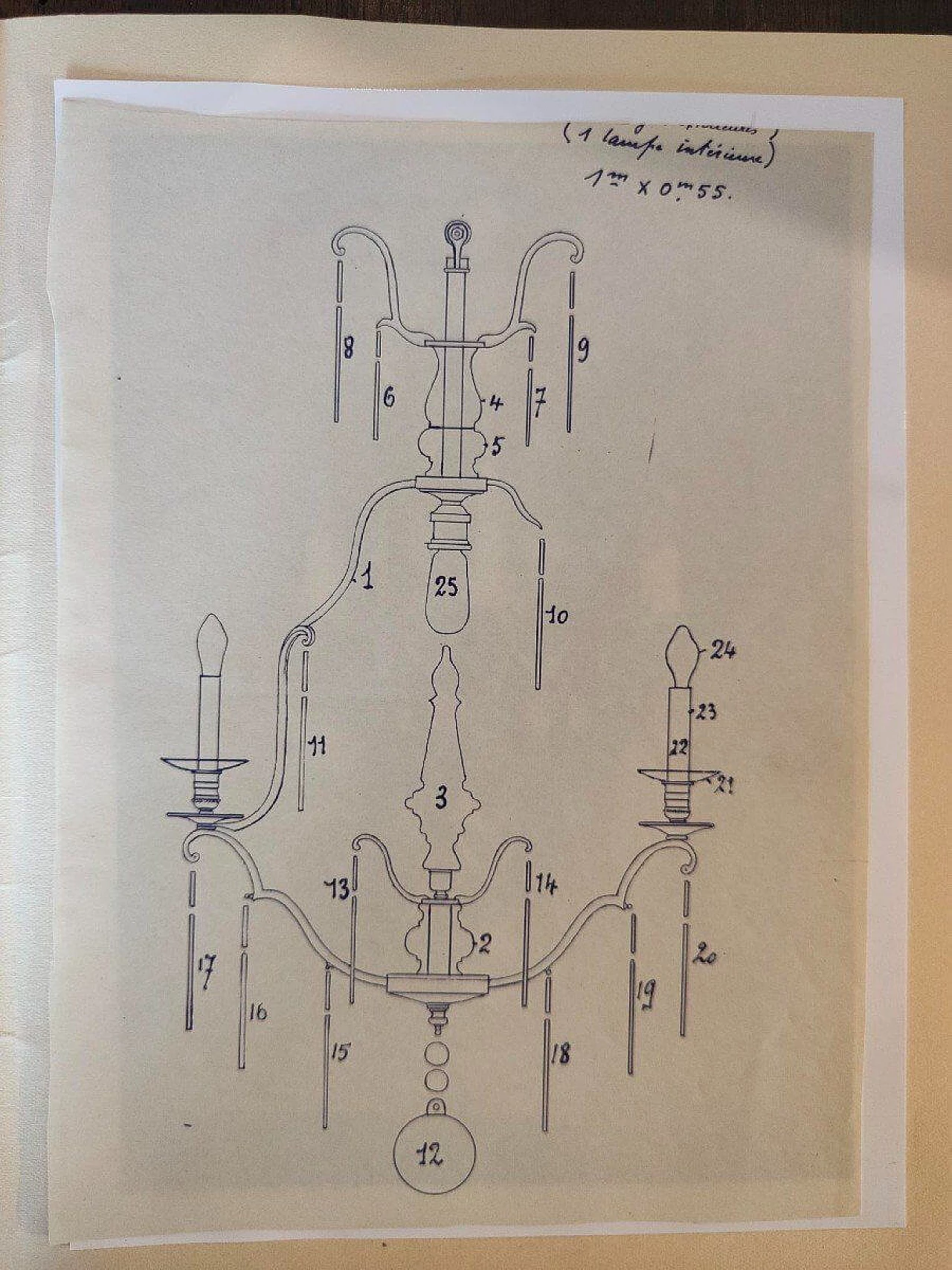 Lampadario in bronzo e cristalli Baccarat, inizio '900 7