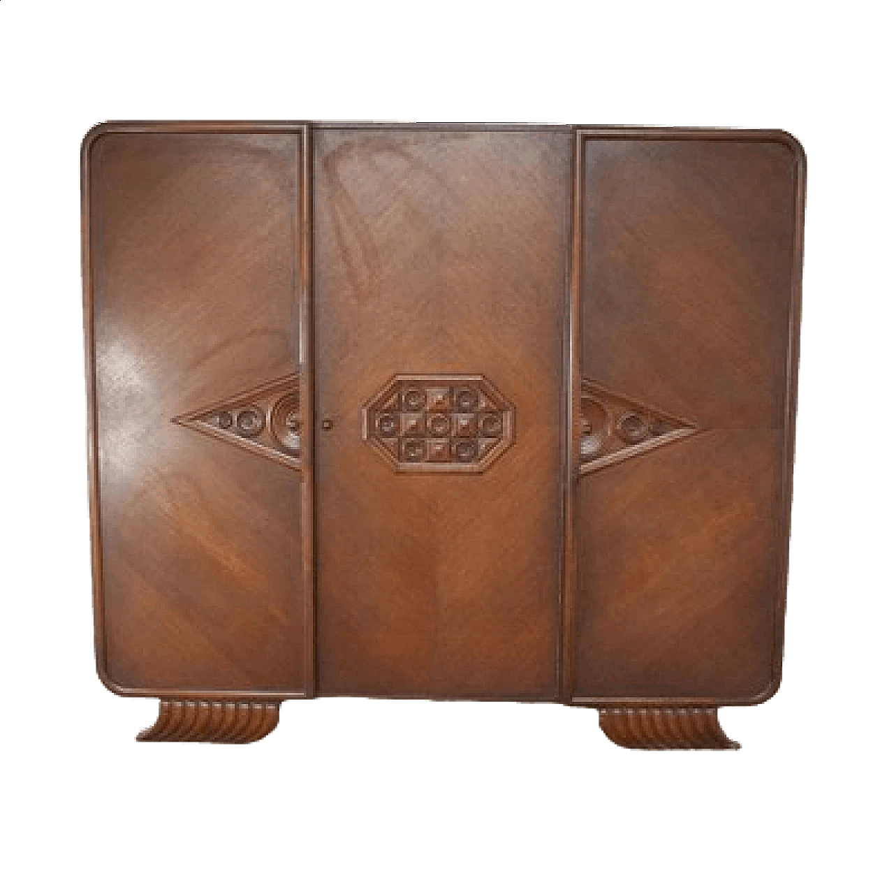 Art Deco three-door wardrobe, 1940s 10