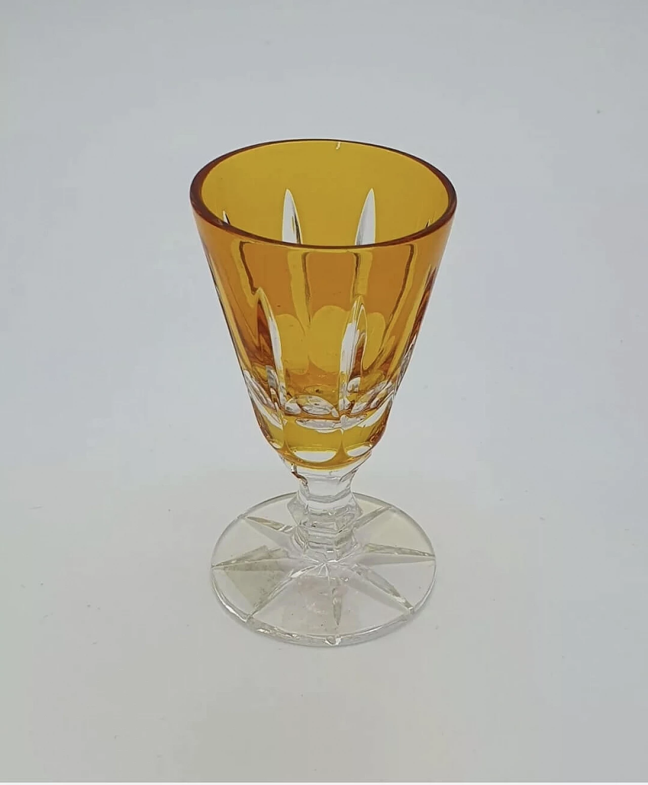 4 tinted and worked crystal glasses, 1970s 6