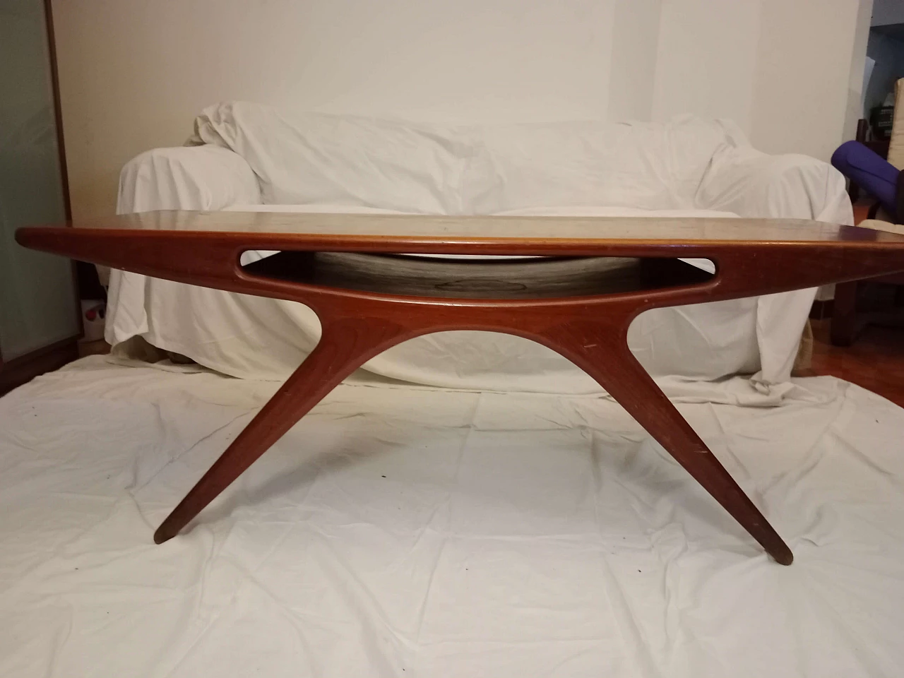 Smile teak coffee table by Johannes Andersen, 1960s 10