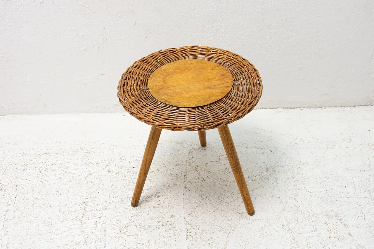 Sgabello in vimini di Jan Kalous per ÚLUV, anni '60 3