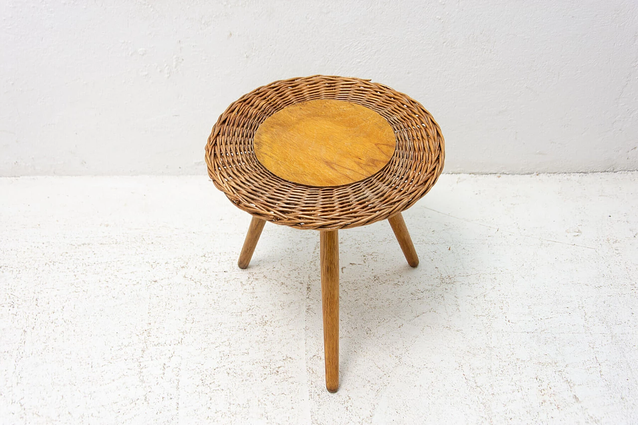 Sgabello in vimini di Jan Kalous per ÚLUV, anni '60 7