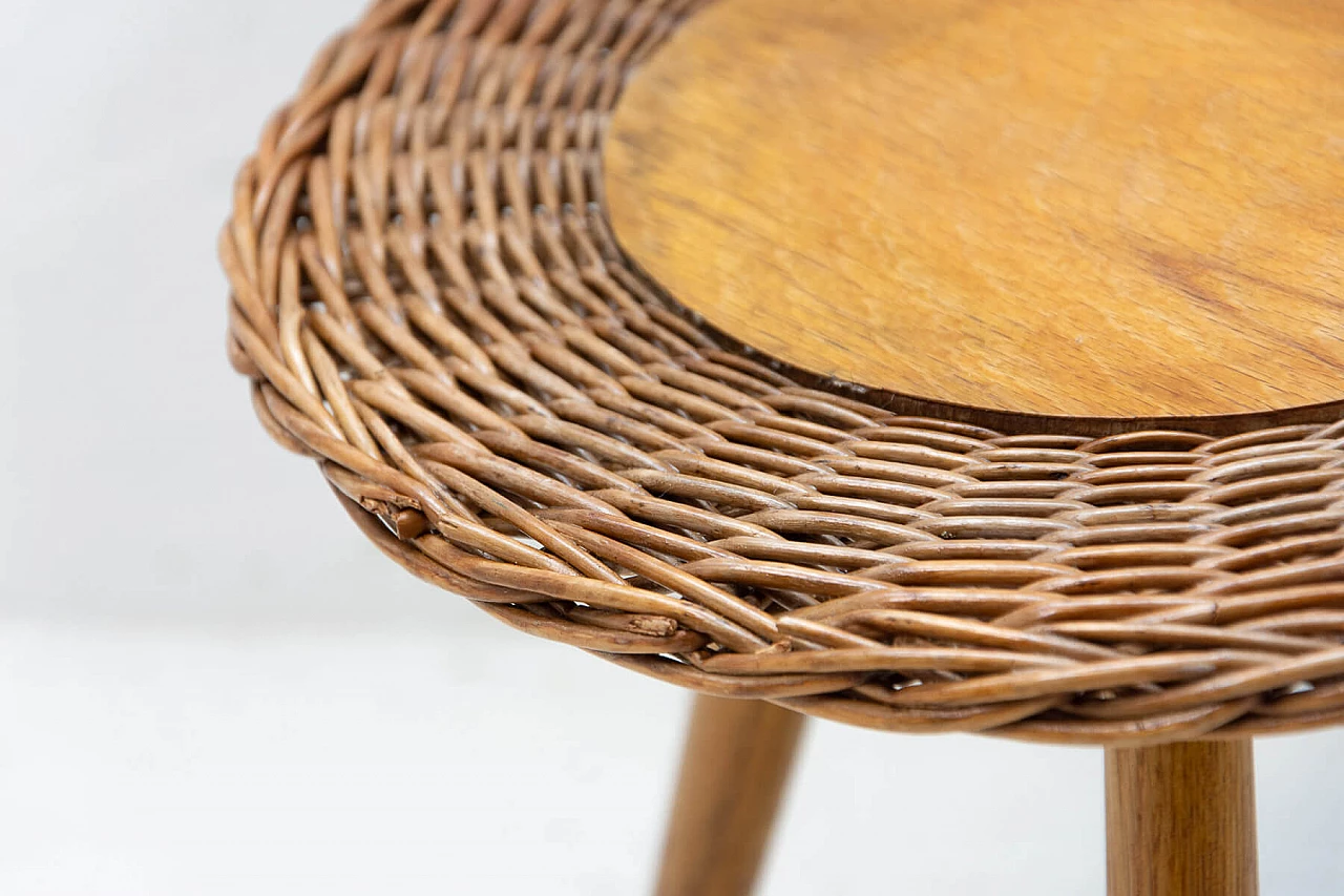 Sgabello in vimini di Jan Kalous per ÚLUV, anni '60 11