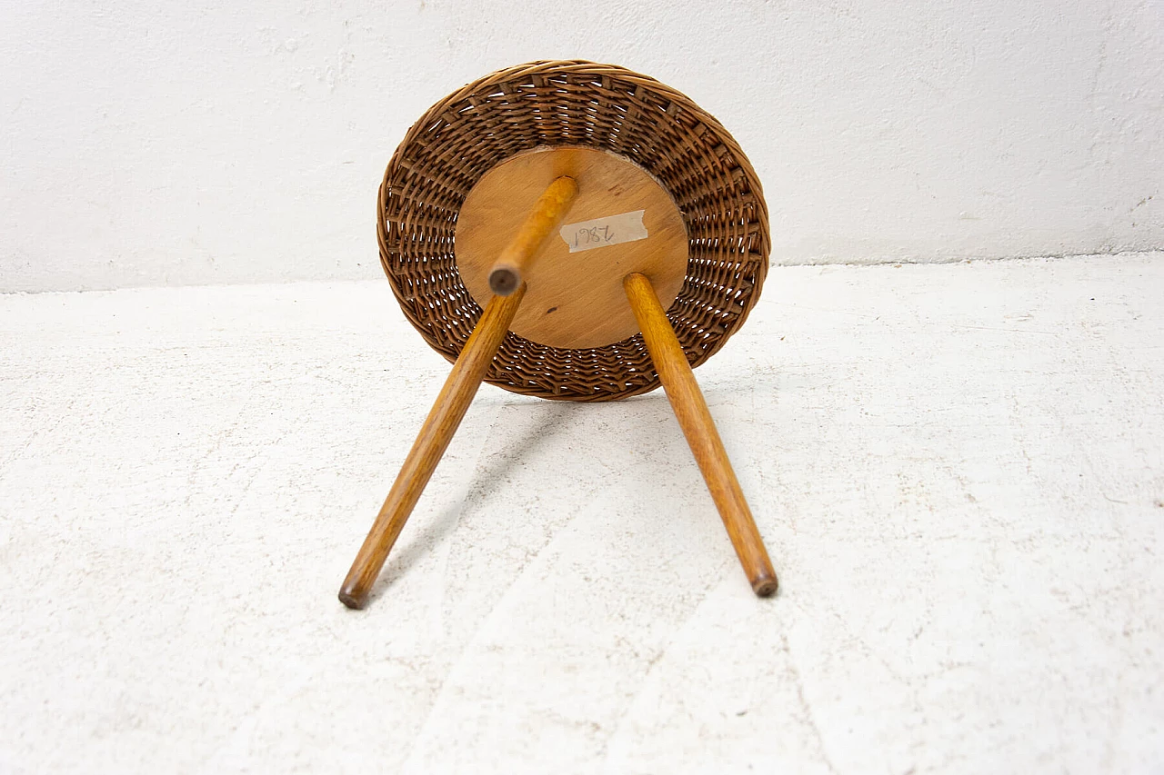 Sgabello in vimini di Jan Kalous per ÚLUV, anni '60 12