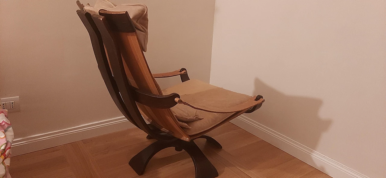 Nelo leather armchair by Ake Fribytten, 1970s 2