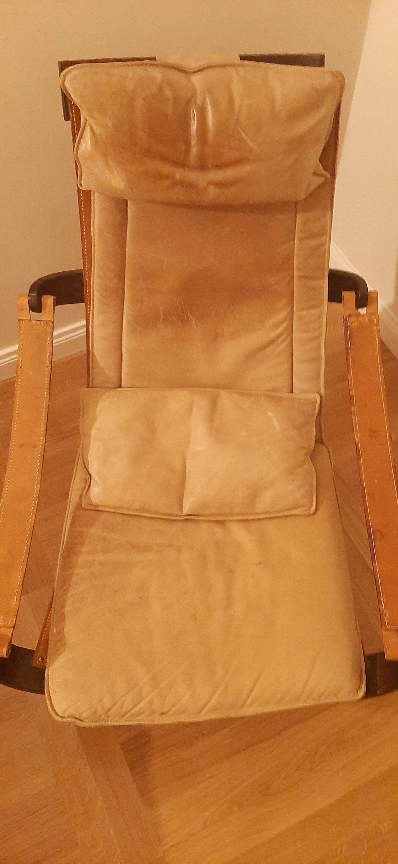 Nelo leather armchair by Ake Fribytten, 1970s 5