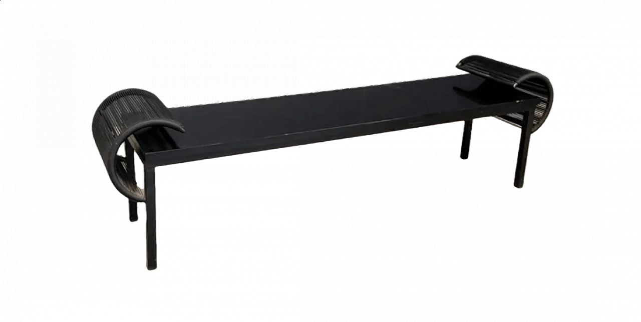 Black lacquered coffee table by Emilio Nanni for Flyline Tina, 1990s 6