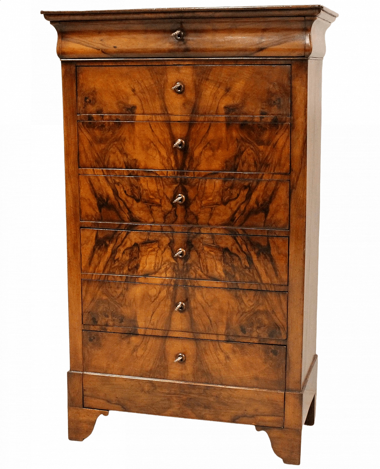 Cassettiera settimanale Luigi Filippo in noce massello, '800 11