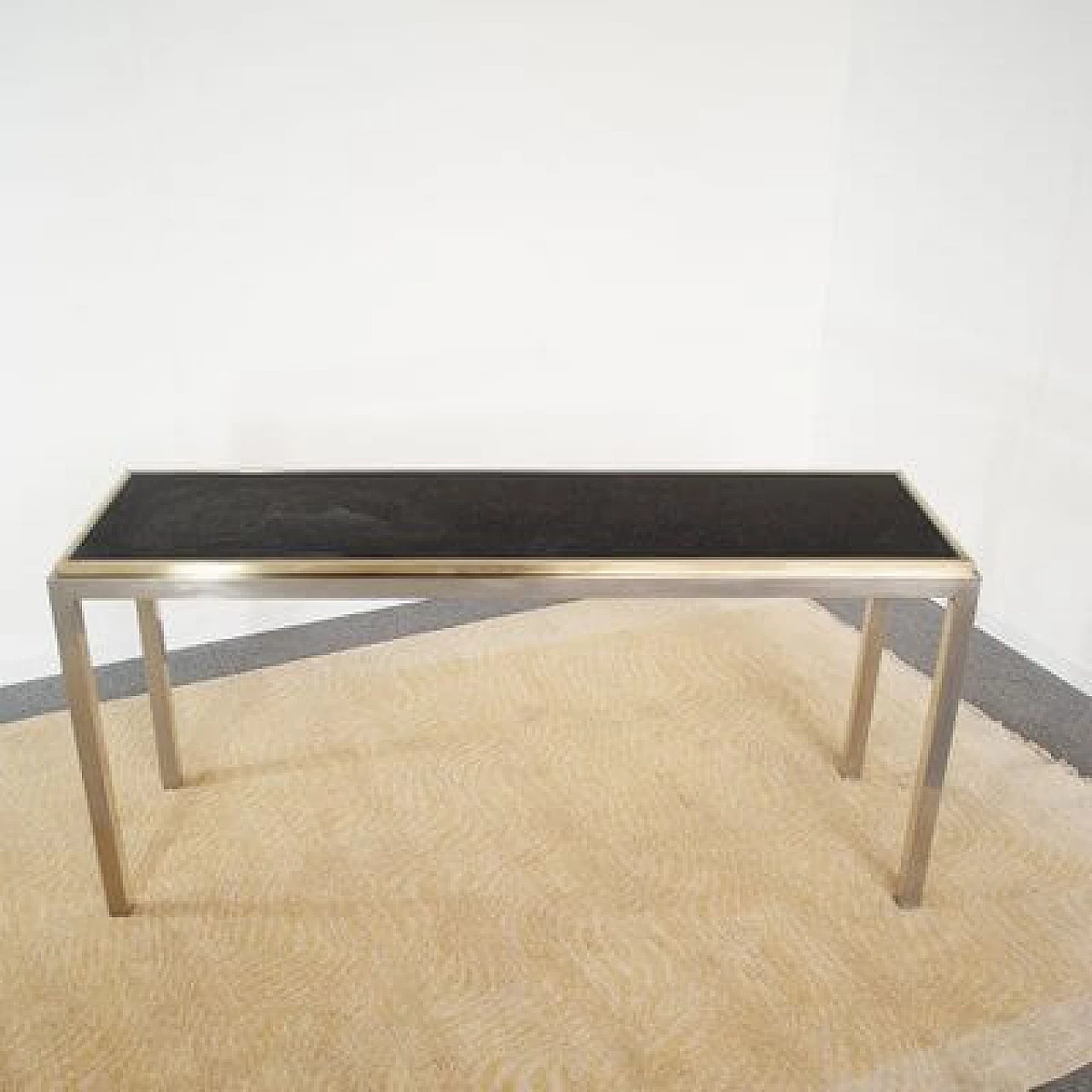 Chromed metal and marble console table by Mario Sabot, 1970s 1