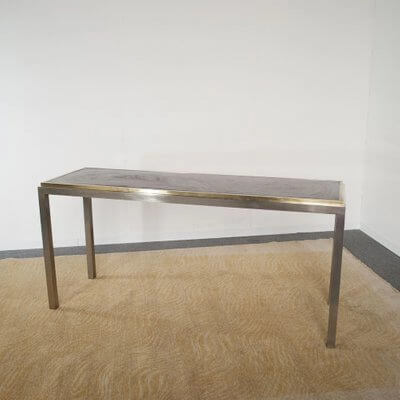 Chromed metal and marble console table by Mario Sabot, 1970s 4