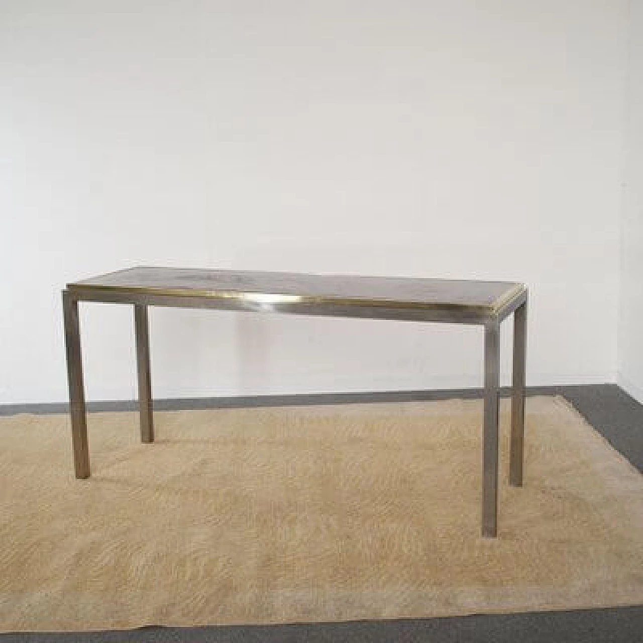 Chromed metal and marble console table by Mario Sabot, 1970s 5
