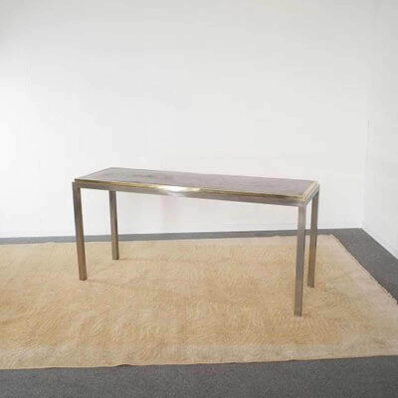 Chromed metal and marble console table by Mario Sabot, 1970s 6