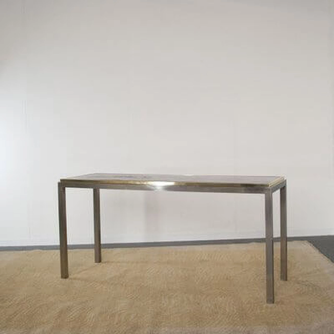 Chromed metal and marble console table by Mario Sabot, 1970s 7
