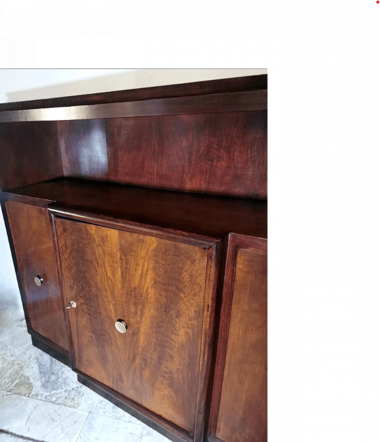 Credenza con ante in legno di noce, anni '30 6