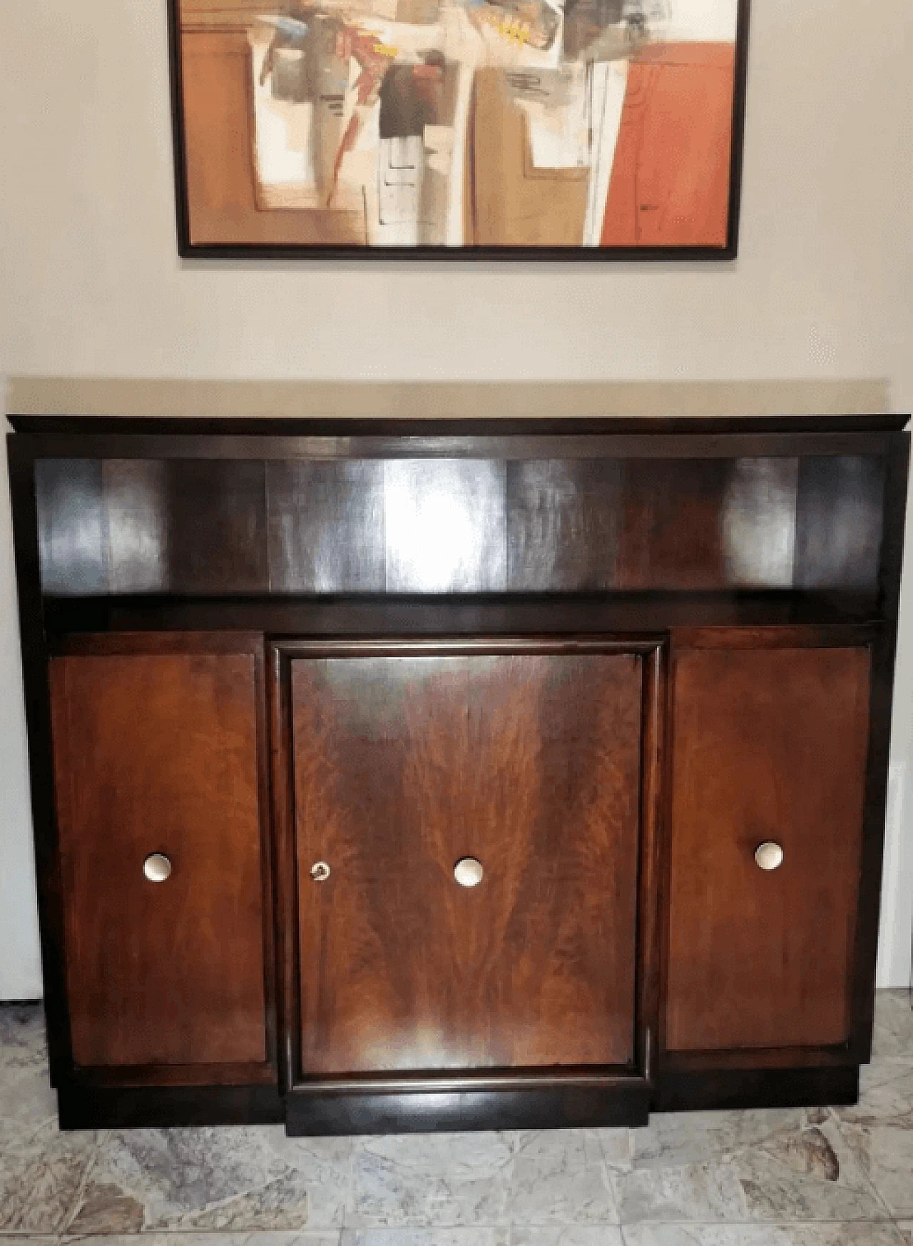 Credenza con ante in legno di noce, anni '30 15