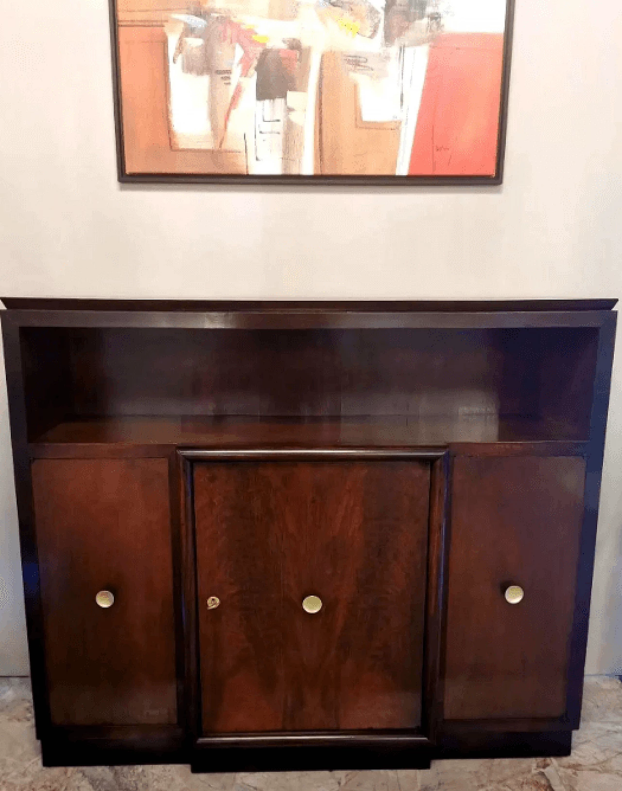 Credenza con ante in legno di noce, anni '30 16