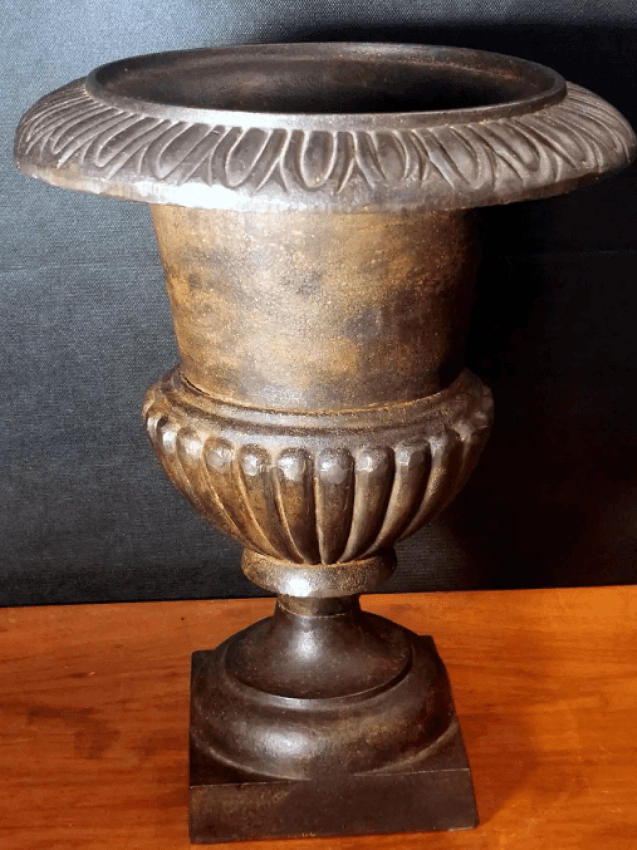 French iron Medicean vase in Renaissance style, 19th century 2
